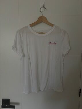 Sunday Best Cherries Embroidered White Tee